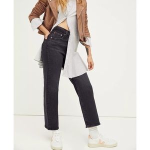 LEVI’S Ribcage Straight Ankle Jeans Feelin’ Cagey Washed Black Size 28 x 27